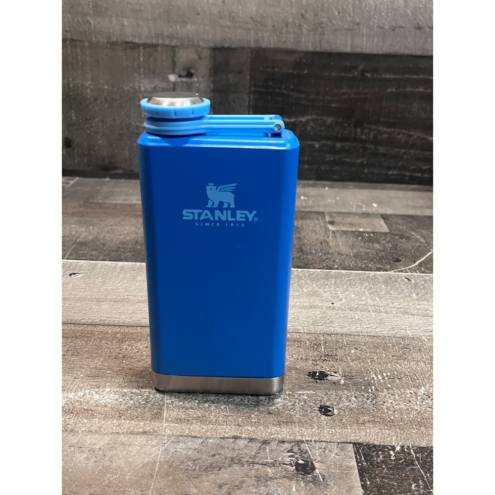 Stanley Classic Easy Fill Wide Mouth Flask 8oz Blue Stainless Steel 10-00836-234